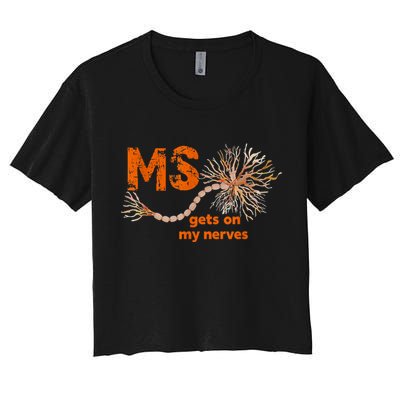 MS Get On My Nerves Multiple Sclerosis Awareness Crop Top