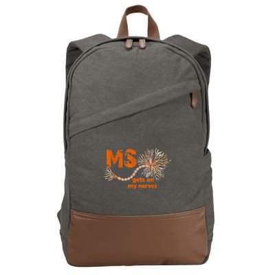 MS Get On My Nerves Multiple Sclerosis Awareness Cotton Canvas Backpack