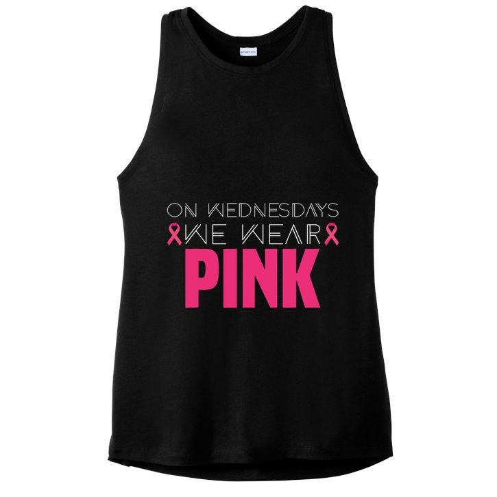 Mean Girl On Wednesday We Wear Pink Breast Cancer Awareness Ladies PosiCharge Tri-Blend Wicking Tank