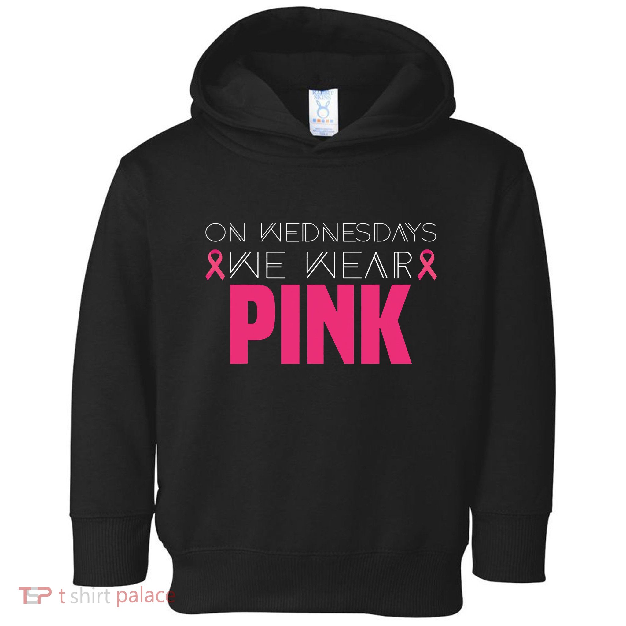 Mean Girl On Wednesday We Wear Pink Breast Cancer Awareness Toddler Hoodie