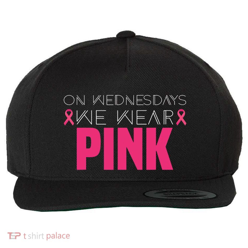Mean Girl On Wednesday We Wear Pink Breast Cancer Awareness Wool Snapback Cap