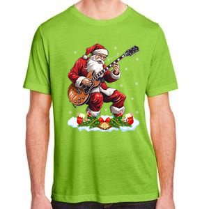 Music Guitar Player Guitarist Santa Playing Guitar Christma Great Gift Adult ChromaSoft Performance T-Shirt