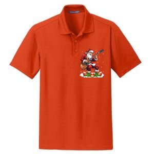 Music Guitar Player Guitarist Santa Playing Guitar Christma Great Gift Dry Zone Grid Polo