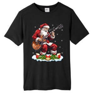 Music Guitar Player Guitarist Santa Playing Guitar Christma Great Gift Tall Fusion ChromaSoft Performance T-Shirt