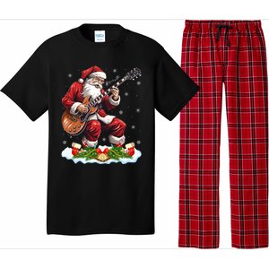 Music Guitar Player Guitarist Santa Playing Guitar Christma Great Gift Pajama Set