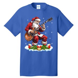 Music Guitar Player Guitarist Santa Playing Guitar Christma Great Gift Tall T-Shirt