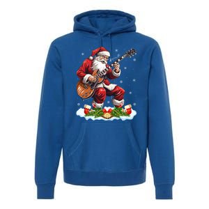 Music Guitar Player Guitarist Santa Playing Guitar Christma Great Gift Premium Hoodie