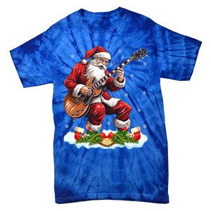 Music Guitar Player Guitarist Santa Playing Guitar Christma Great Gift Tie-Dye T-Shirt