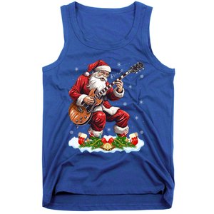 Music Guitar Player Guitarist Santa Playing Guitar Christma Great Gift Tank Top