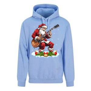 Music Guitar Player Guitarist Santa Playing Guitar Christma Great Gift Unisex Surf Hoodie