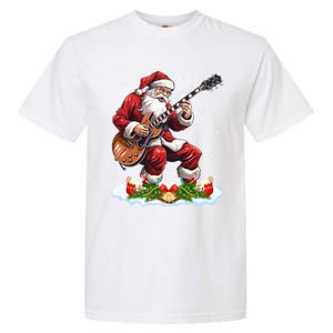 Music Guitar Player Guitarist Santa Playing Guitar Christma Great Gift Garment-Dyed Heavyweight T-Shirt