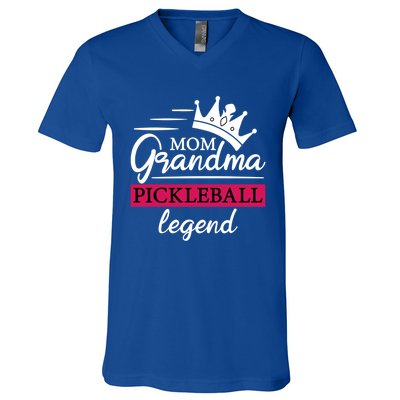 Mom Grandma Pickleball Legend Funny Meaningful Gift V-Neck T-Shirt