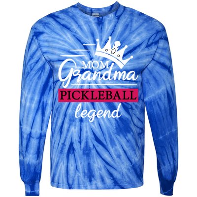 Mom Grandma Pickleball Legend Funny Meaningful Gift Tie-Dye Long Sleeve Shirt