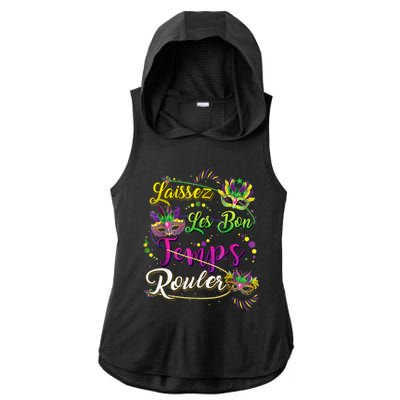 Mardi Gras Party Laissez Les Bon Temps Rouler Women Ladies PosiCharge Tri-Blend Wicking Draft Hoodie Tank