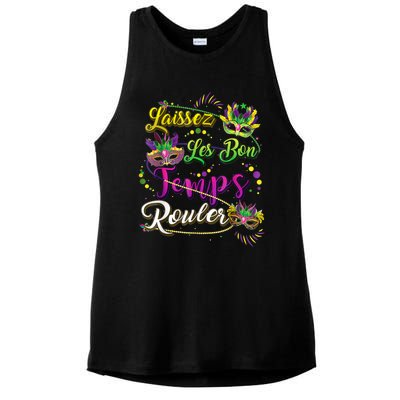 Mardi Gras Party Laissez Les Bon Temps Rouler Women Ladies PosiCharge Tri-Blend Wicking Tank