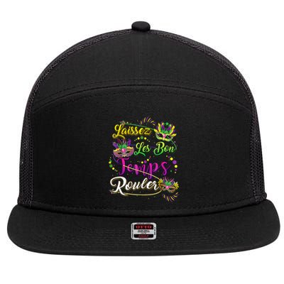 Mardi Gras Party Laissez Les Bon Temps Rouler Women 7 Panel Mesh Trucker Snapback Hat