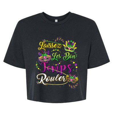 Mardi Gras Party Laissez Les Bon Temps Rouler Women Bella+Canvas Jersey Crop Tee