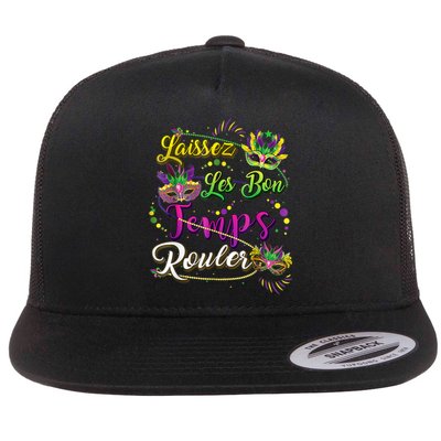 Mardi Gras Party Laissez Les Bon Temps Rouler Women Flat Bill Trucker Hat