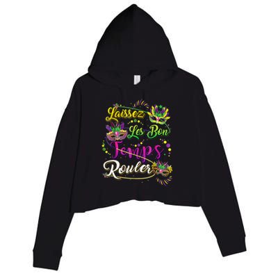 Mardi Gras Party Laissez Les Bon Temps Rouler Women Crop Fleece Hoodie