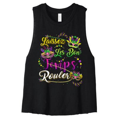 Mardi Gras Party Laissez Les Bon Temps Rouler Women Women's Racerback Cropped Tank