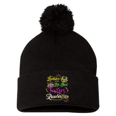 Mardi Gras Party Laissez Les Bon Temps Rouler Women Pom Pom 12in Knit Beanie