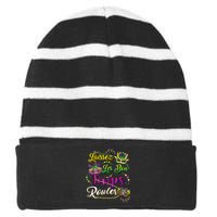 Mardi Gras Party Laissez Les Bon Temps Rouler Women Striped Beanie with Solid Band