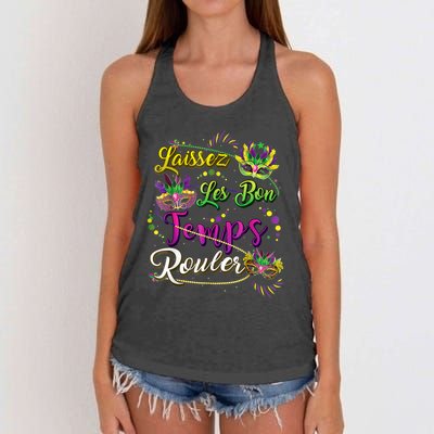 Mardi Gras Party Laissez Les Bon Temps Rouler Women Women's Knotted Racerback Tank