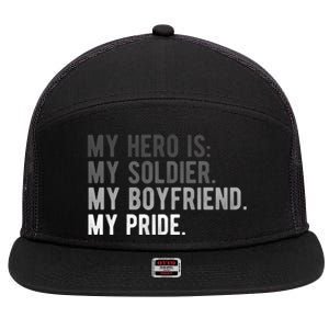 Military Gift Proud Army Friend Friend Hero Soldier 7 Panel Mesh Trucker Snapback Hat