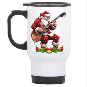 Music Guitar Player Guitarist Santa Playing Guitar Christma Gift Stainless Steel Travel Mug