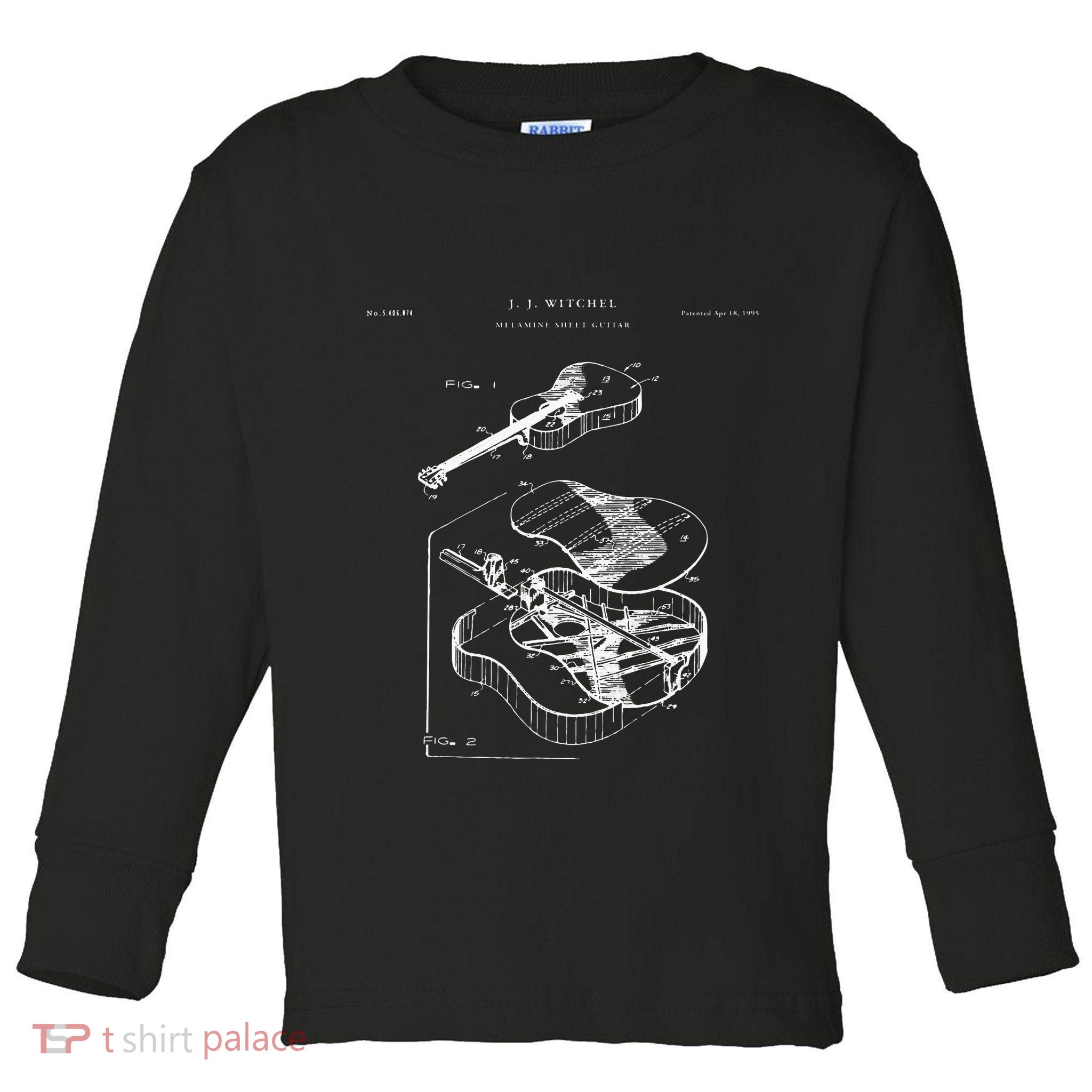 Martin Guitar Patent Music Toddler Long Sleeve Shirt