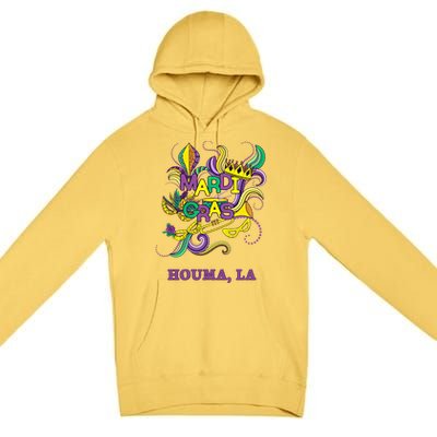 Mardi Gras Parade Carnival Houma Louisiana Gift Mask Premium Pullover Hoodie