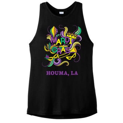 Mardi Gras Parade Carnival Houma Louisiana Gift Mask Ladies PosiCharge Tri-Blend Wicking Tank