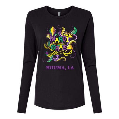 Mardi Gras Parade Carnival Houma Louisiana Gift Mask Womens Cotton Relaxed Long Sleeve T-Shirt