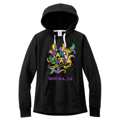 Mardi Gras Parade Carnival Houma Louisiana Gift Mask Women's Fleece Hoodie