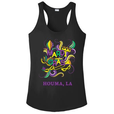 Mardi Gras Parade Carnival Houma Louisiana Gift Mask Ladies PosiCharge Competitor Racerback Tank