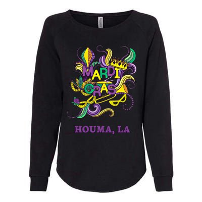 Mardi Gras Parade Carnival Houma Louisiana Gift Mask Womens California Wash Sweatshirt