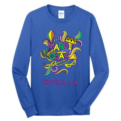 Mardi Gras Parade Carnival Houma Louisiana Gift Mask Tall Long Sleeve T-Shirt