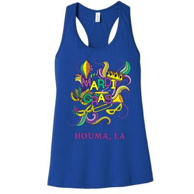 Mardi Gras Parade Carnival Houma Louisiana Gift Mask Women's Racerback Tank