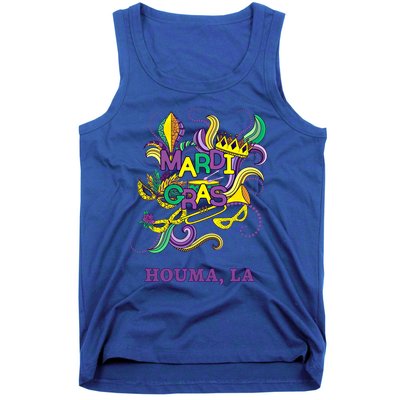 Mardi Gras Parade Carnival Houma Louisiana Gift Mask Tank Top