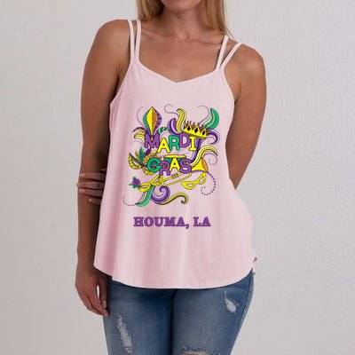 Mardi Gras Parade Carnival Houma Louisiana Gift Mask Women's Strappy Tank