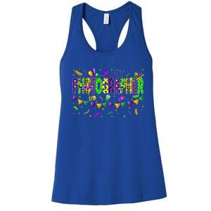 Mardi Gras Photographer Carnival Parade Party Job Occupation Gift Women's Racerback Tank