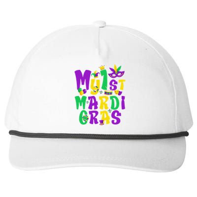 Mardi Gras Party My First Mardi Gras For Snapback Five-Panel Rope Hat