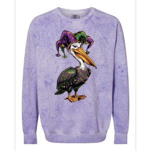 Mardi Gras Pelican Louisiana Parade Animal Lover Gift Colorblast Crewneck Sweatshirt