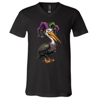 Mardi Gras Pelican Louisiana Parade Animal Lover Gift V-Neck T-Shirt