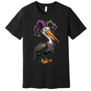 Mardi Gras Pelican Louisiana Parade Animal Lover Gift Premium T-Shirt