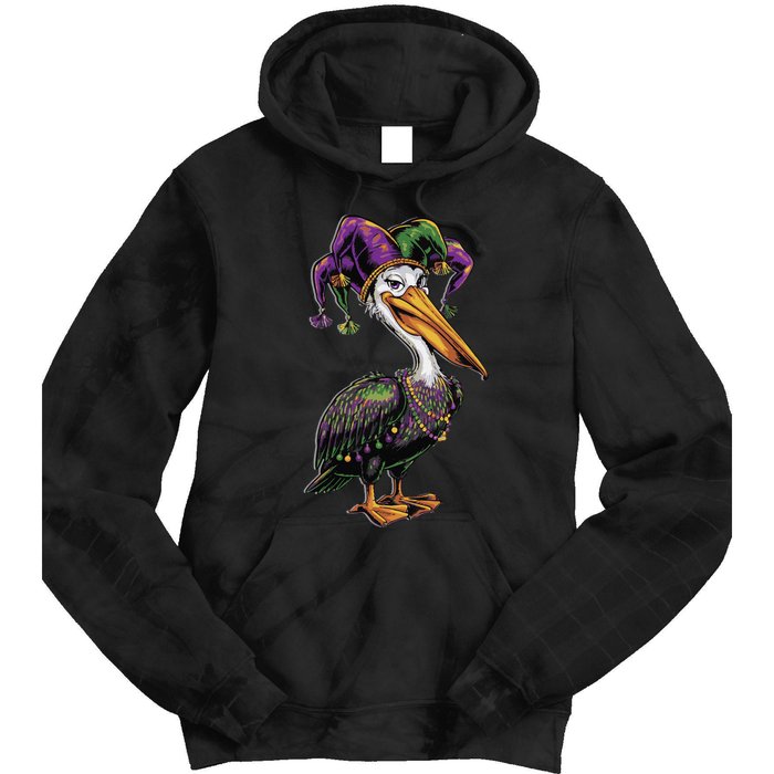 Mardi Gras Pelican Louisiana Parade Animal Lover Gift Tie Dye Hoodie