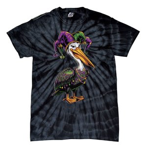 Mardi Gras Pelican Louisiana Parade Animal Lover Gift Tie-Dye T-Shirt