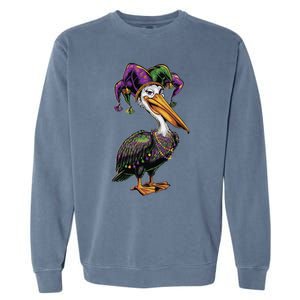 Mardi Gras Pelican Louisiana Parade Animal Lover Gift Garment-Dyed Sweatshirt