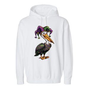 Mardi Gras Pelican Louisiana Parade Animal Lover Gift Garment-Dyed Fleece Hoodie