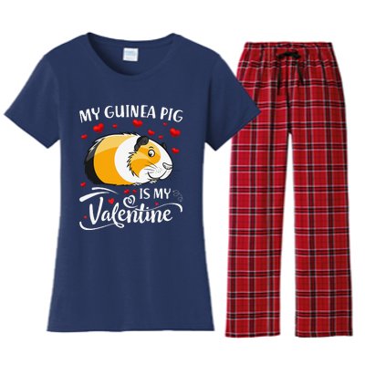 My Guinea Pig Is My Valentine Guinea Pig Lover Valentine Women's Flannel Pajama Set